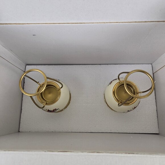 Lenox For The Holidays Winter Greetings Tea Light Lamps Set of 2 Porcelain IOB - Picture 14 of 15